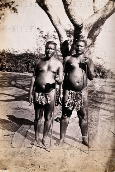 South Africa: two Zulu chiefs: Shingana (half brother of Cetshwayo, the Zulu King)..., 1800-1899. Creator: Unknown.