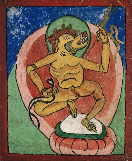 Tibetan fortune telling card. Creator: Unknown.