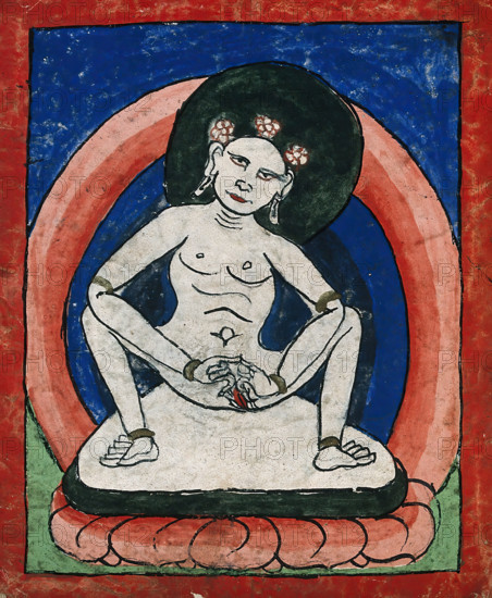 Tibetan fortune telling card. Creator: Unknown.