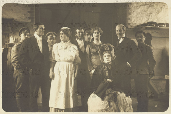Actors performing at a prisoner of war camp in Osnabrück, 1916. Creator: Unknown.