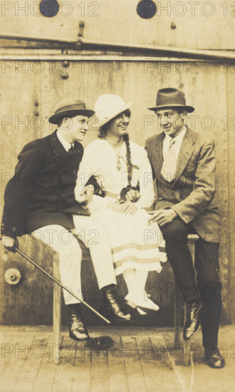 Sailors, one in drag, performing "The Rivals", (between 1910 and 1919?). Creator: Unknown.