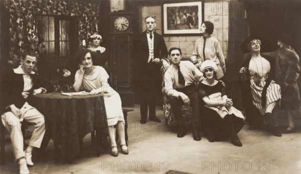 Actors, one in drag, performing "The man From Toronto", pose on set..., (between 1920 and 1929?). Creator: Unknown.