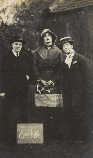 Amateur actors performing "Carry On", (between 1910 and 1919?). Creator: Unknown.