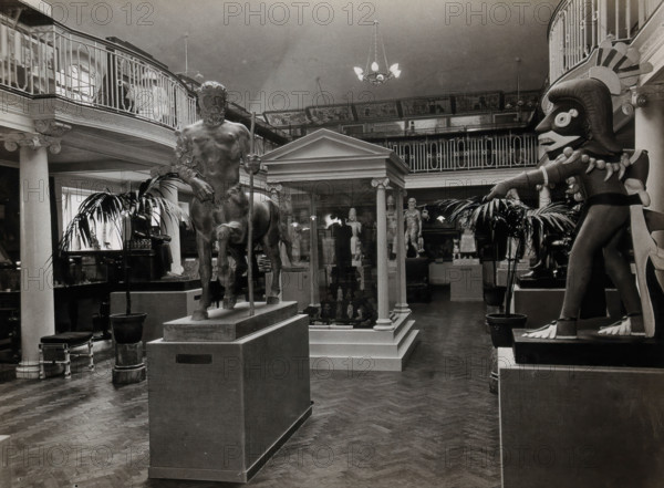 Wellcome Historical Medical Museum, Wigmore Street, London: the galleried Hall of Statuary, c1900s.. Creator: Unknown.