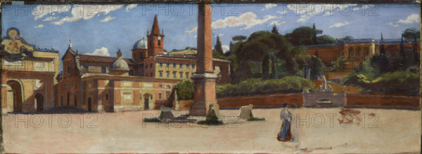 Piazza del Popolo in Rome, c1900. Creator: Aleksander Gierymski.
