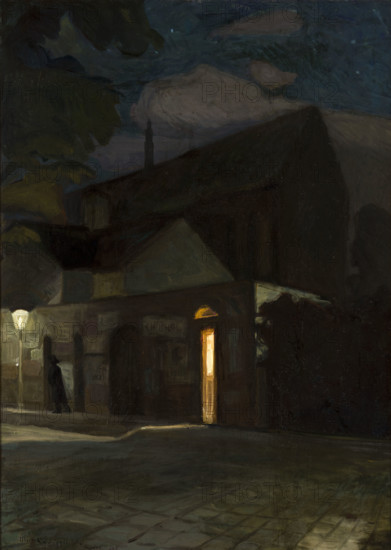 The Domincan Church in Krakow at Night, 1902. Creator: Henryk Szczyglinski.