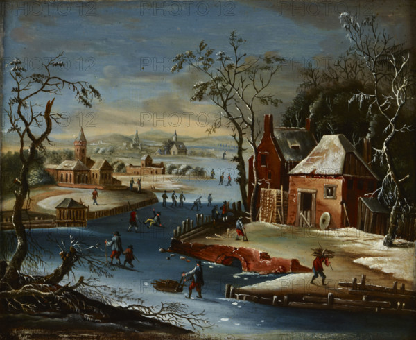 On a Frozen Canal, 1st half of 19th century. Creator: Unknown.