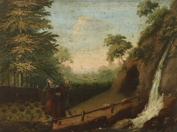 Anchoress Working in the Garden, between 1780-1815. Creator: Unknown.