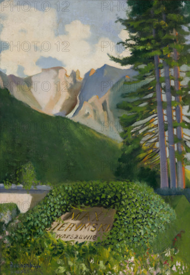 Landscape with Maksymilian Gierymski's Tomb, 1923. Creator: Jakub Juszczyk.
