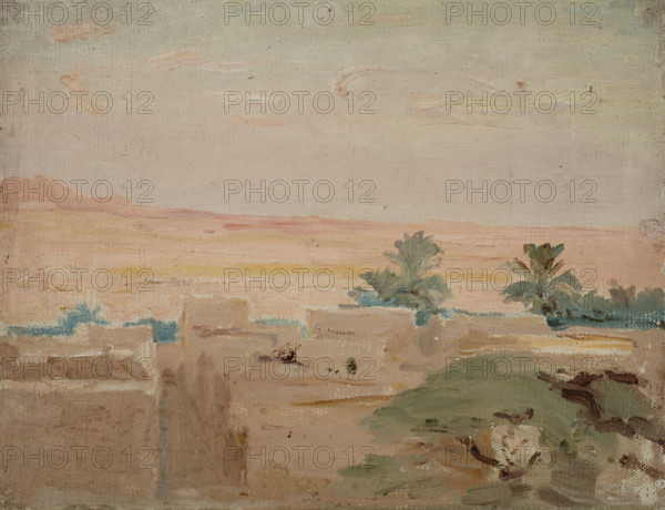 Biskra-Desert (Evening), 1909. Creator: Jan Ciaglinski.
