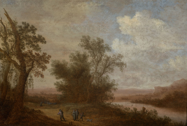 Landscape with a Road by a River, 1647. Creator: Johannes Schoeff.