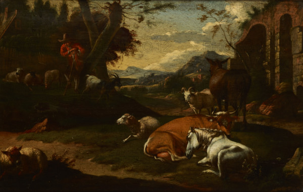 Landscape with Animals, 1st half of 18th century. Creator: Michiel Carree.