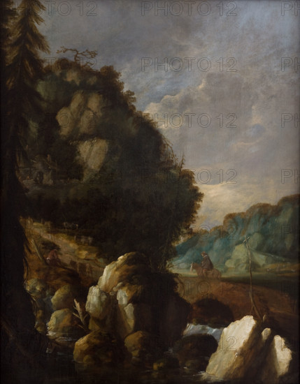 Mountain Landscape (Horseman on a Mountain Path), between 1630-1670. Creator: Unknown.