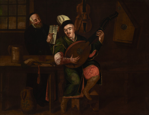Bandura Player with a Jew, c1800. Creator: Michal Stachowicz.