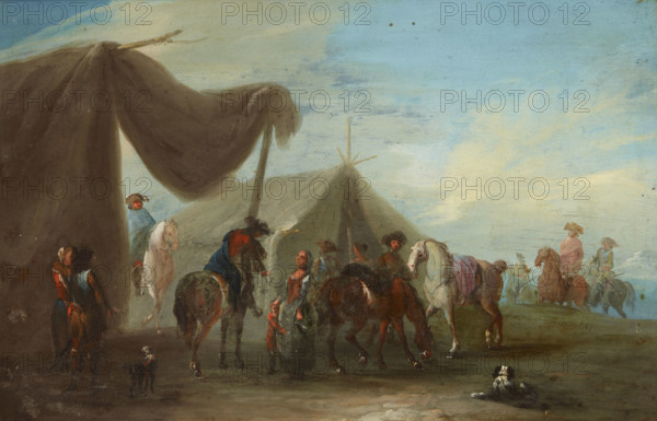 Horsemen Among the Tents, 17th century. Creator: Unknown.