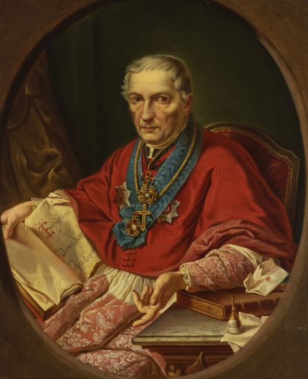 Portrait of Warsaw Archbishop Antoni Melchior Fijalkowski, 1854. Creator: Stefan Kokular.