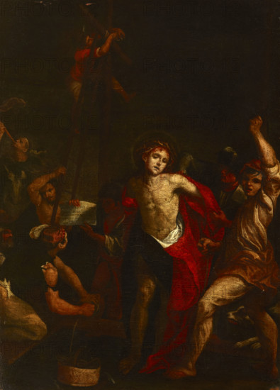 Tearing the Clothing of Christ before his Flagellation, 17th century. Creator: Unknown.