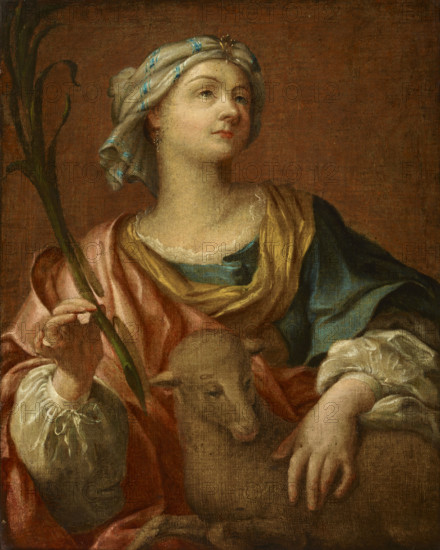 Saint Agnes with the Lamb-Copy, 18th century. Creator: Unknown.