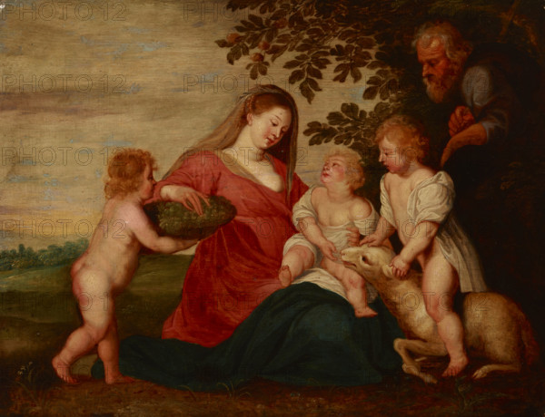 Holy Family with the Infant Saint John the Baptist and an Angel, 2nd half of 17th century. Creator: Unknown.