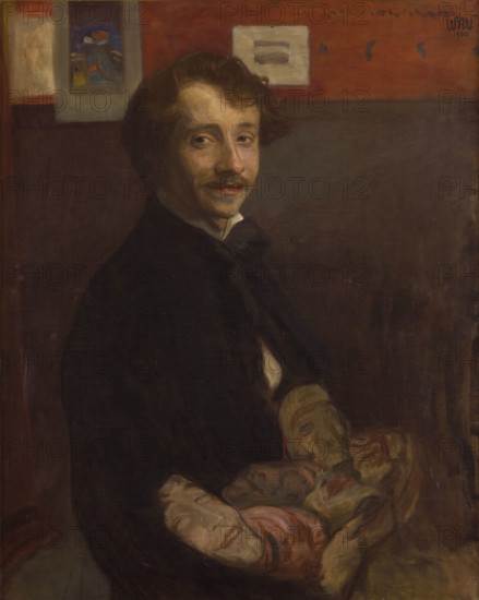 Self-Portrait with Masks, 1900. Creator: Wojciech Weiss.