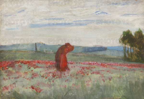 A Kiss Among the Poppies, c1900. Creator: Wojciech Weiss.