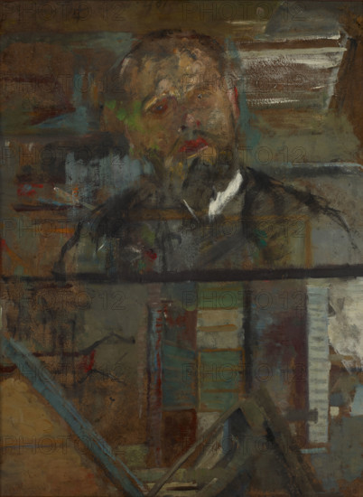 Sketch Portrait of a Man-two-sided painting, c1905. Creator: Olga Boznanska.