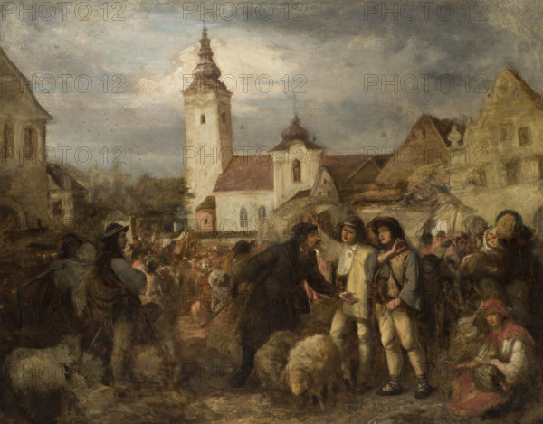 Fair in Nowy Targ, 1870. Creator: Aleksander Kotsis.