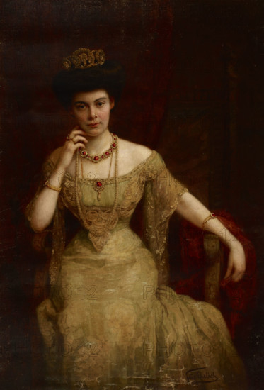 Portrait of Augusta Victoria of Schleswig-Holstein (1858-1921), Wife of Wilhelm II..., 1898. Creator: Felix Ehrlich.