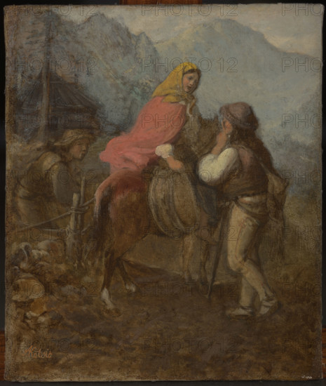 A Highlander Woman on Horseback, c1872. Creator: Aleksander Kotsis.