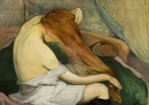 Woman Combing Her Hair, 1897. Creator: Wladyslaw Slewinski.