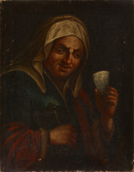 Old Woman with a Mug, 18th century. Creator: Unknown.