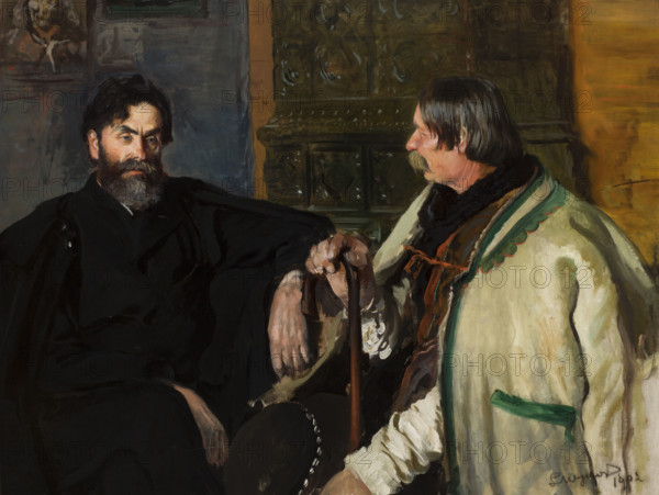 Portrait of Stanislaw Witkiewicz with Wojciech Roj, 1902. Creator: Leon Wyczolkowski.