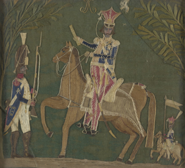 Embroidered picture-Prince Józef Poniatowski, 1st half of 19th century. Creator: Unknown.
