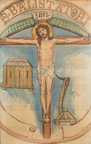 Paper for the Polychrome of St. Mary's Church - Archers' Emblem, 1889. Creator: Jan Matejko.