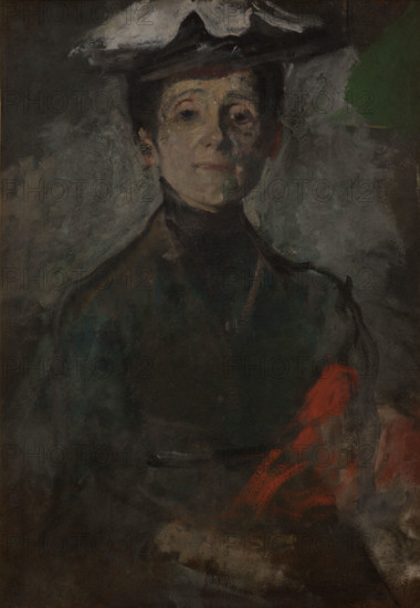 Self-Portrait with Flowers, c1909. Creator: Olga Boznanska.