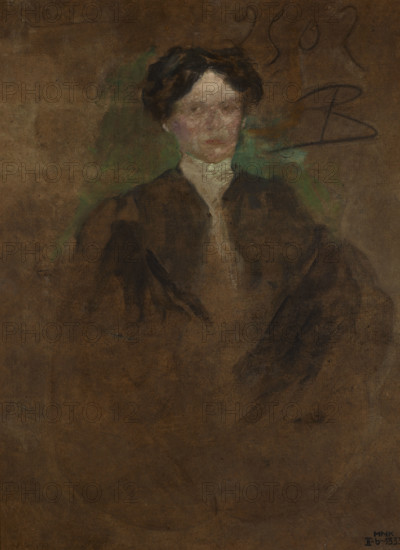 Portrait of a Woman-two-sided painting, c1900. Creator: Olga Boznanska.