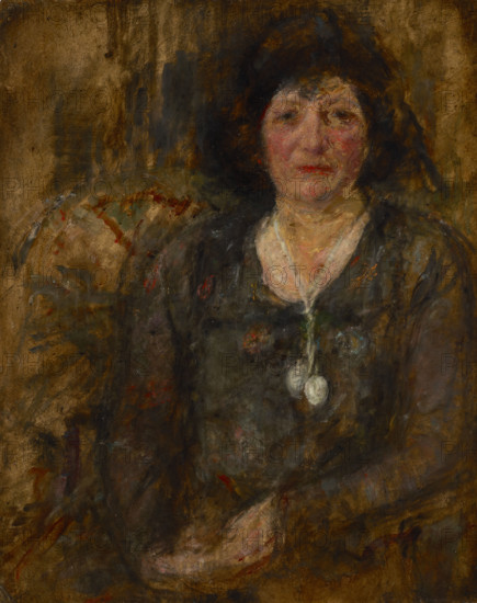 Portrait of a Lady with a Necklace, between 1914-1916. Creator: Olga Boznanska.