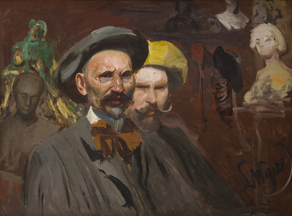 Self-Portrait with Konstanty Laszczka, c1901. Creator: Leon Wyczolkowski.