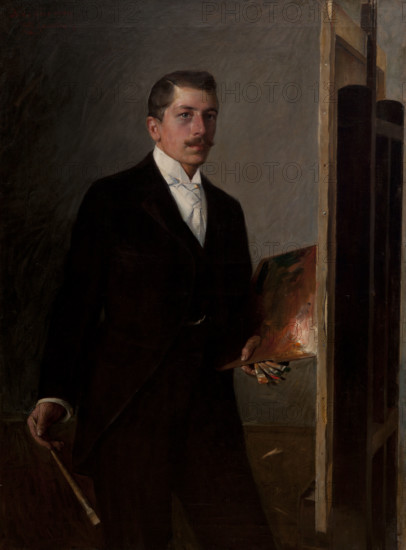 Self-Portrait with a Palette, c1896 . Creator: Stanislaw Janowski.