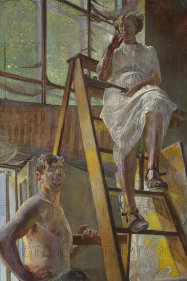 Satyr and a Model, 1913. Creator: Jacek Malczewski.