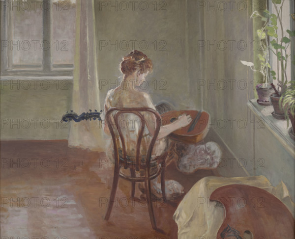 Interior with the Chimera Playing the Lute, 1908. Creator: Jacek Malczewski.