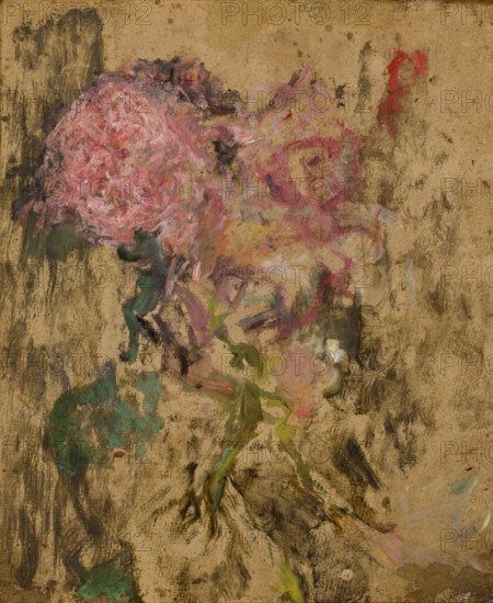 Flowers / Landscape Motif-two-sided painting, after 1930. Creator: Olga Boznanska.