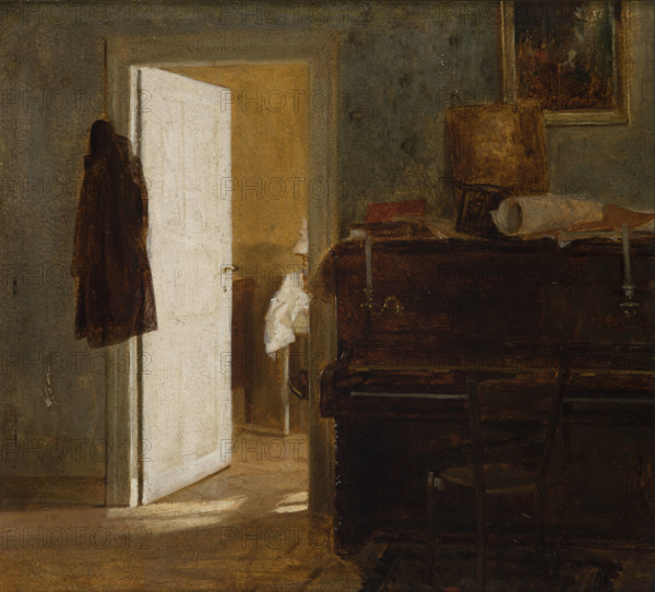 Interior of the Gierymskis' Flat in Munich, before 1874. Creator: Aleksander Gierymski.
