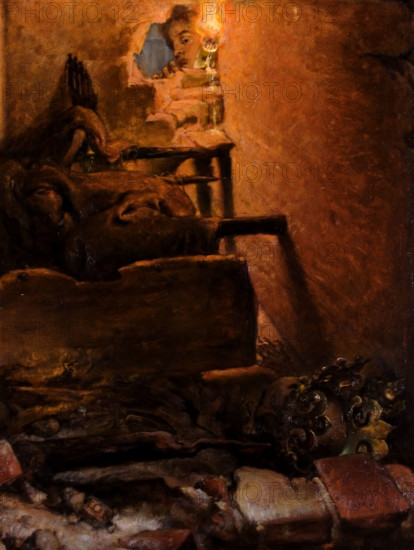 The Interior of the Tomb of King Casimir the Great, 1869. Creator: Jan Matejko.