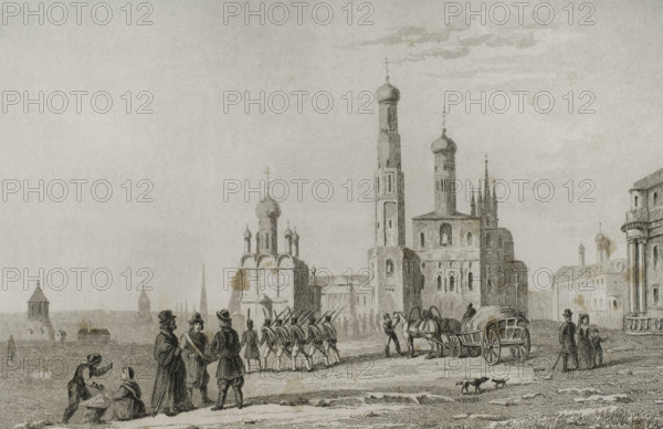 Ivan the Great Bell Tower, Moscow, Russia, 1839. Creator: Samuel Cholet.