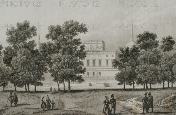 Mikhailovsky Castle, Saint Petersburg, Russia, 1839. Creator: Augustin François Lemaitre.