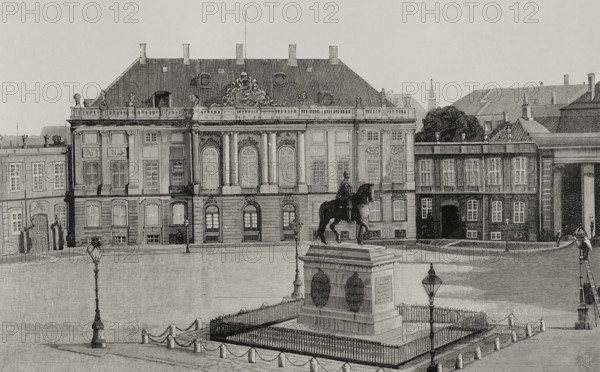 Amalienborg Palace, Copenhagen, Denmark, 1898. Creator: Bernardo Rico.