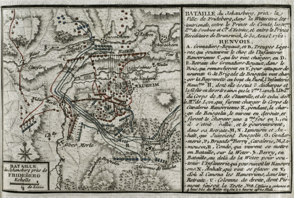 Seven Years War (1756-1763): Map of the Battle of Johannisberg, 1762 (August 30, 1762), 1765. Creator: Jean de Beaurain.