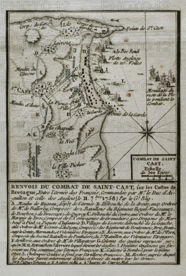 Seven Years War (1756-1763): Battle of Saint-Cast (September 11, 1758), 1765. Creator: Jean de Beaurain.