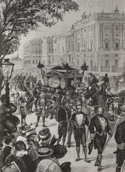 Death of Queen Maria de las Mercedes, Mercedes of Orléans (1860-1878), Madrid, Spain, 1878. Creator: Andrés Ovejero.